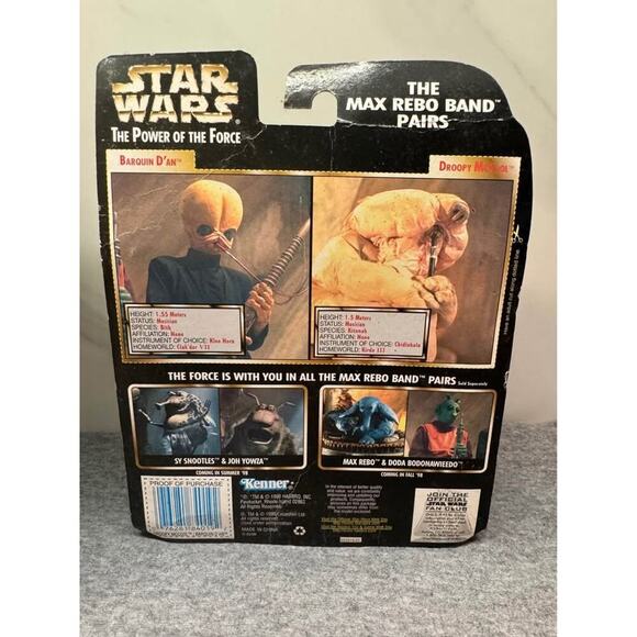 1998 Star Wars New in Box Kenner Max Rebo Band Pairs Barquin D’An Droopy McCool - Picture 5 of 5